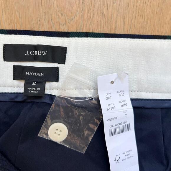 NWT! J. Crew Plaid Hayden Cropped Wool Blend Pants - Picture 5 of 8